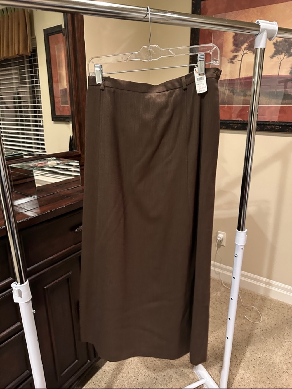 Talbots Brown Maxi Skirt in Straight Silhouette